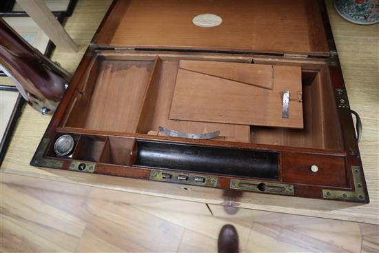 A George III mahogany writing slope by Gaimes width 52cm